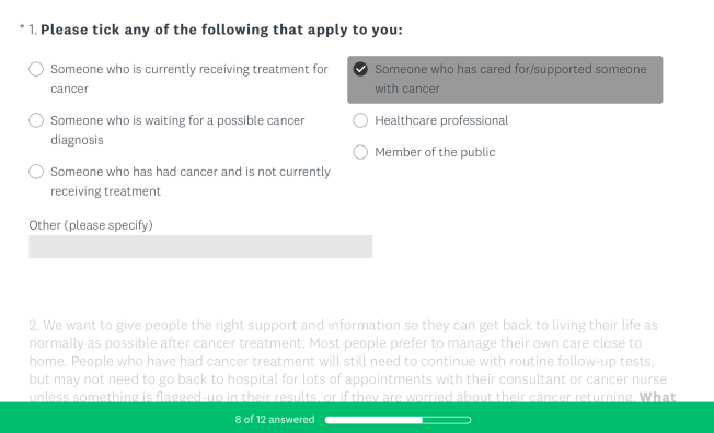 Q1 Cancer Survey Kent NHS